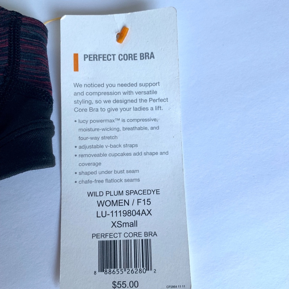 Lucy Perfect Core Wild Plum Padded Sports Bra - Picture 5 of 5